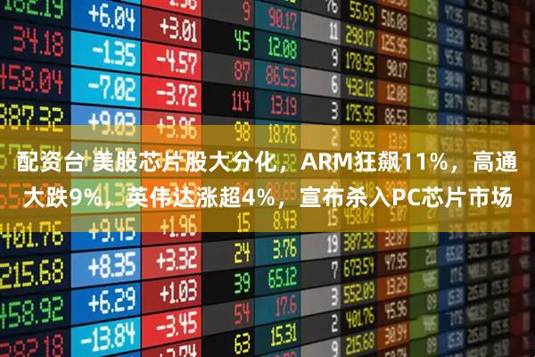 配资台 美股芯片股大分化，ARM狂飙11%，高通大跌9%，英伟达涨超4%，宣布杀入PC芯片市场
